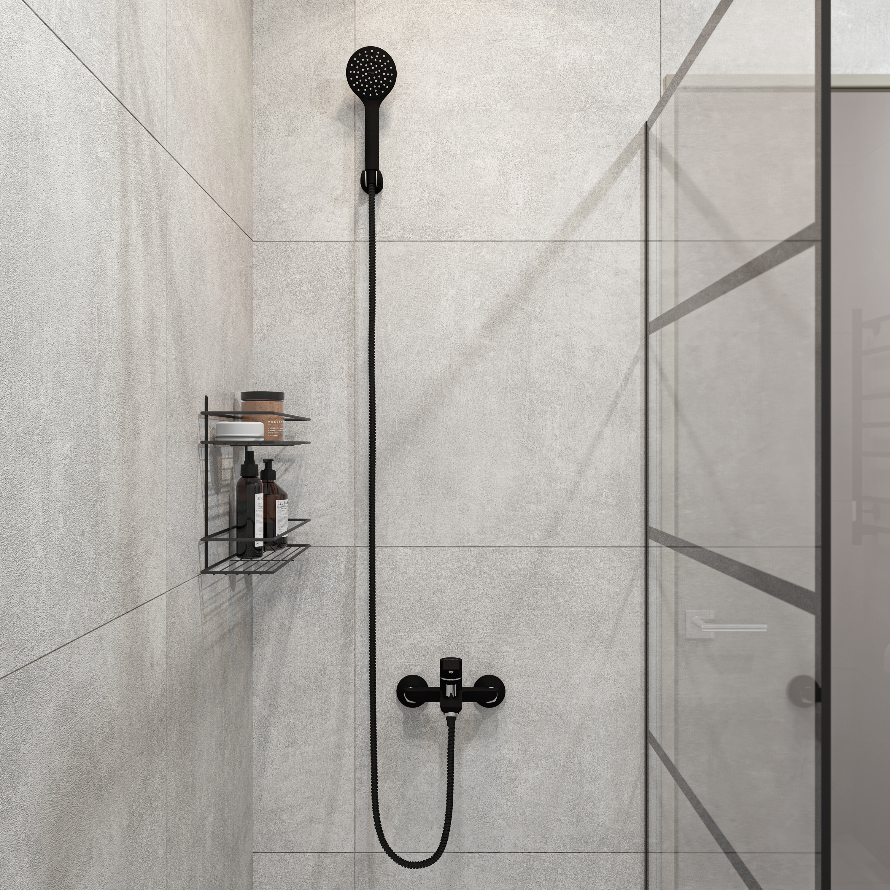 Душевая перегородка STWORKI Кронборг LOFT-GW-100х220 100 см, профиль черный матовый - 3