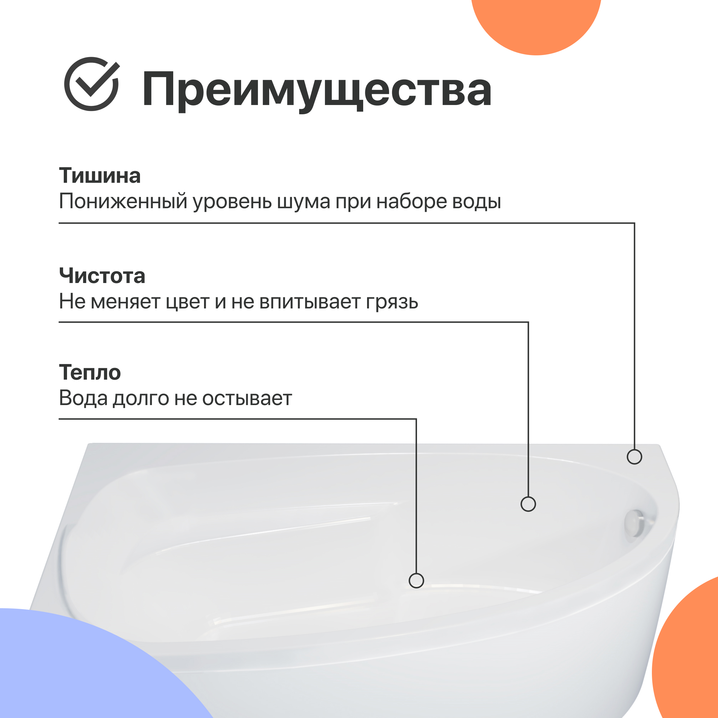 Акриловая ванна DIWO Валдай 170x95 R с каркасом 567972 - 4