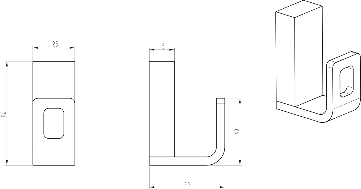 Крючок Boheme Q 10946-NB Nikel Brush - 1