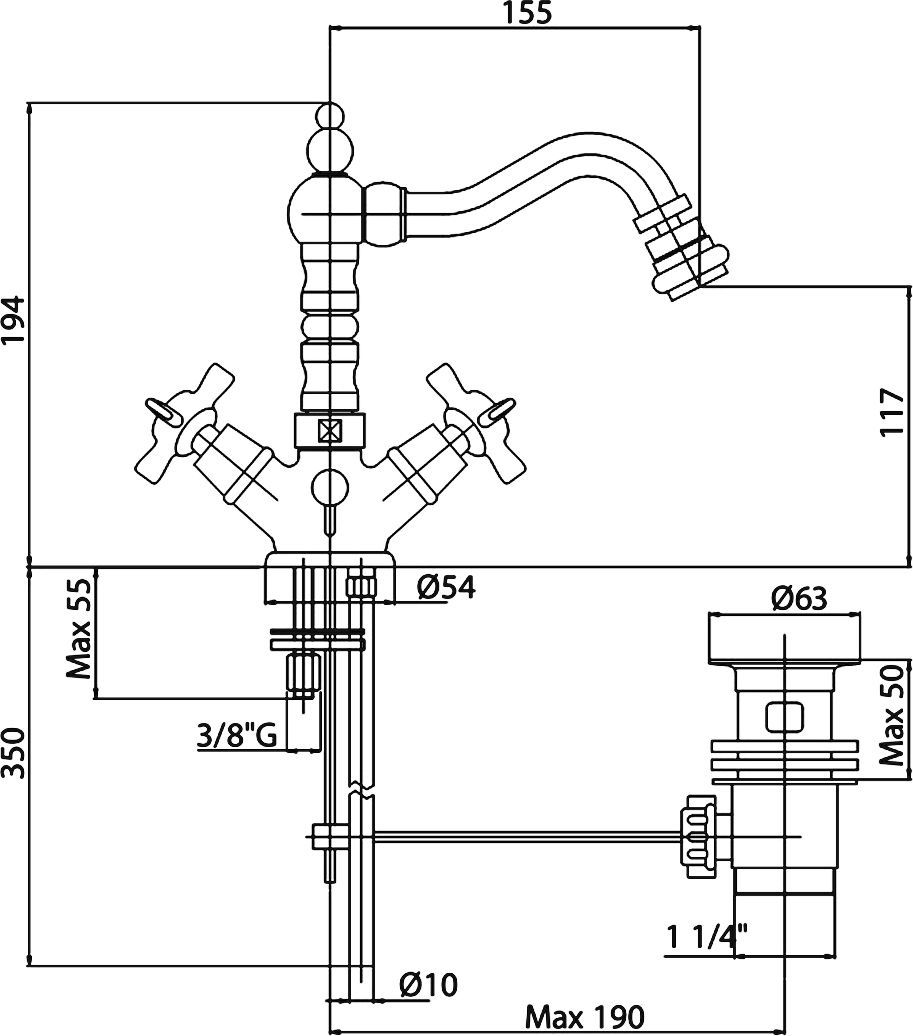 Смеситель Cezares Lord LORD-BS2-01 для биде - 1