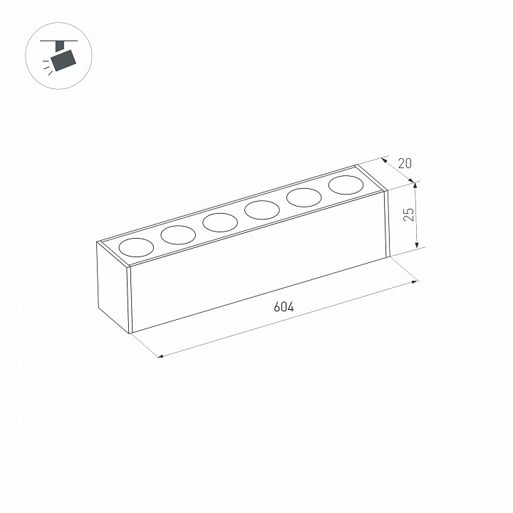 Трековый светодиодный светильник для магнитного шинопровода Arlight Mag-Dots-25-L600-18W Day4000 033236 - 2