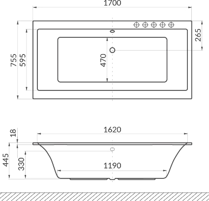 Акриловая ванна Excellent Pryzmat Slim 170x75 WAEX.PRY17WHS - 5