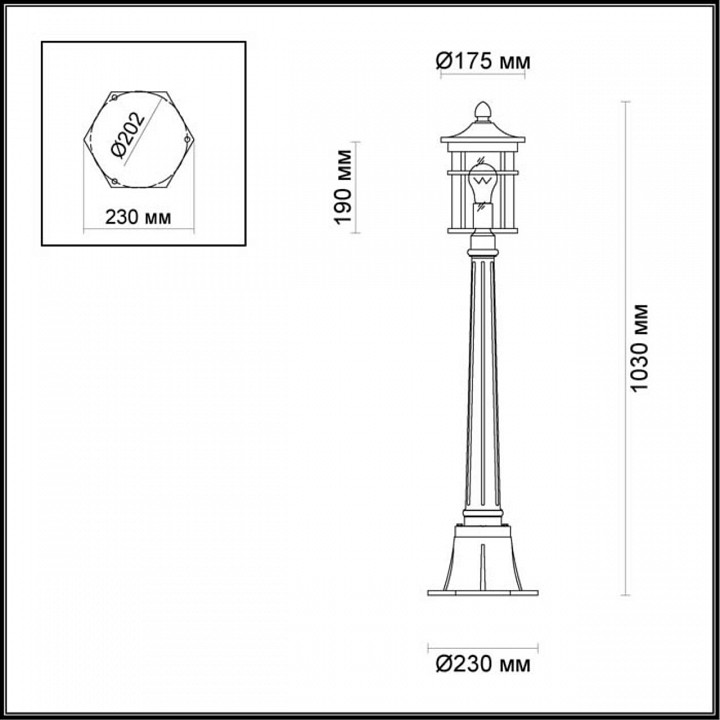 Уличный светильник Odeon Light Nature Virta 4044/1F - 3