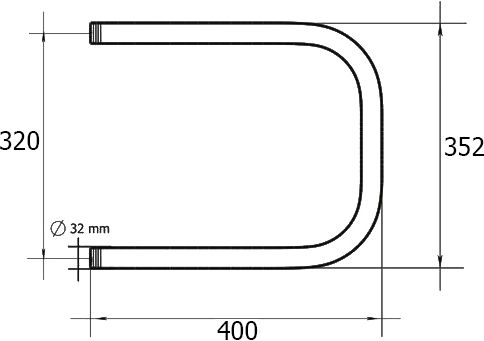 Водяной полотенцесушитель Terminus П-образный 320x400 Хром 4620768888205 - 3