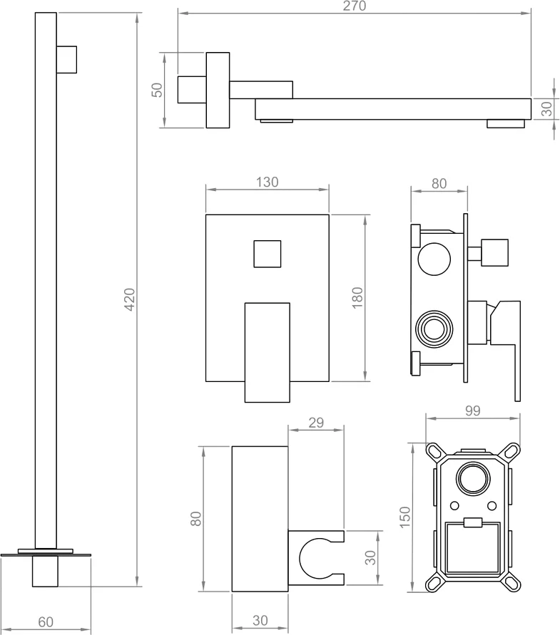 Душевой комплект RGW Shower Panels SP-56 черный матовый 51140856-04 - 4