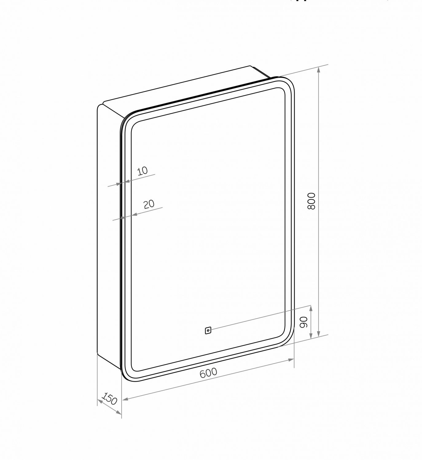 Зеркало-шкаф с подсветкой ART&MAX PLATINO AM-Pla-600-800-1D-L-DS-F - 3