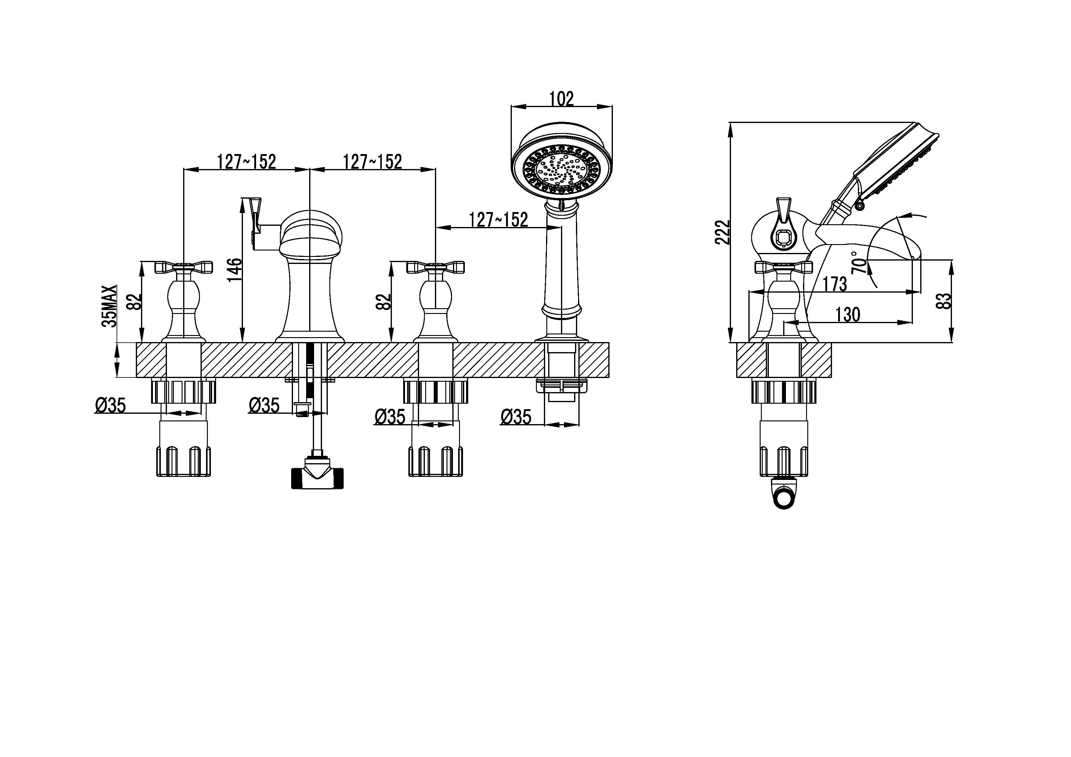 Смеситель Lemark Benefit LM2541C на борт ванны - 1