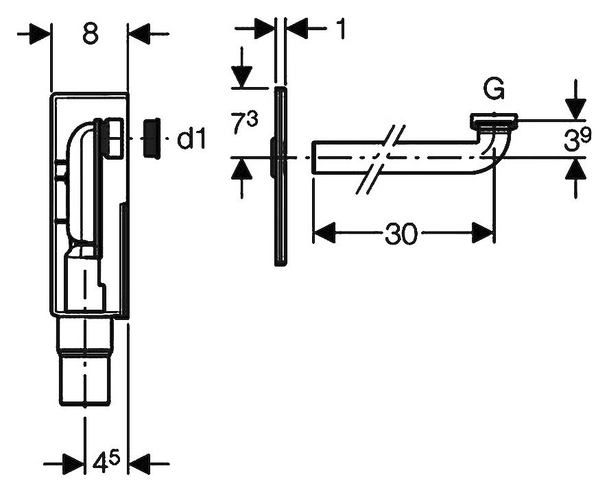 Сифон для раковины Geberit 151.120.21.1 внутристенный - 3