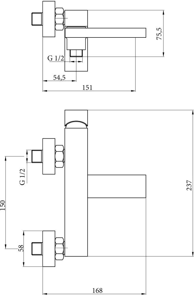 Смеситель Agger Great для ванны с душем A2810011 - 1