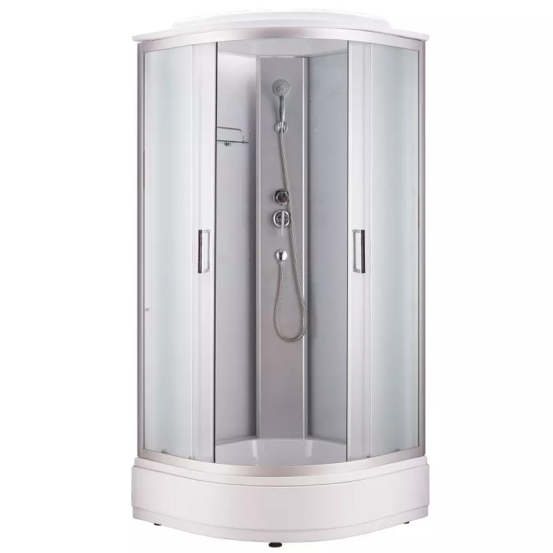 Душевая кабина Royal Bath 80х80 профиль сатин стекло матовое  RB-EKO80CK-WM - 0