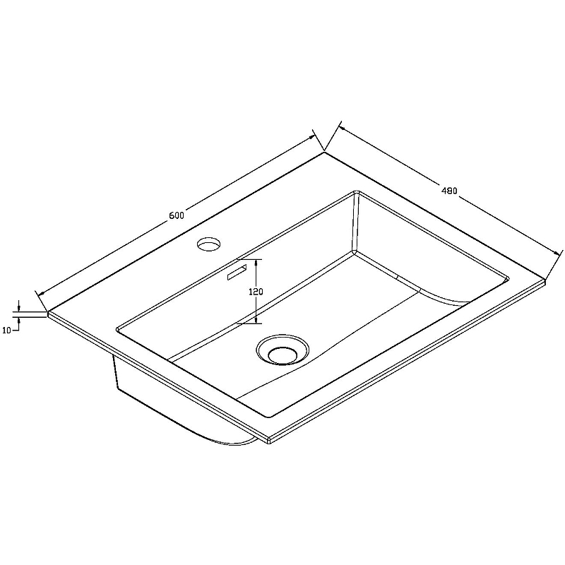 Накладная раковина Vincea 60 белая VCB-13600W - 1