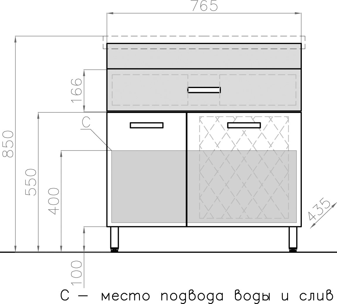 Тумба для комплекта Style Line Ориноко 80 с бельевой корзиной, белая, ориноко ЛС-00000636 - 6