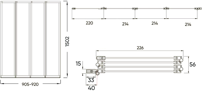 Шторка на ванну Veconi Palau PL-74BR 90 см, профиль черный PL74BR-90-01-19C4 - 2