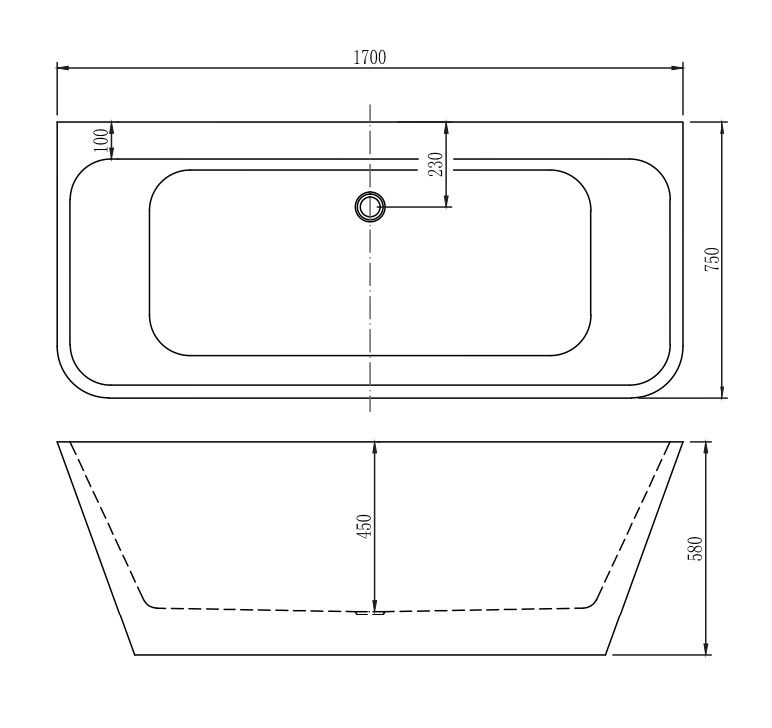 Акриловая ванна Aquanet Perfect 260050 170, белая 13775-GW - 1