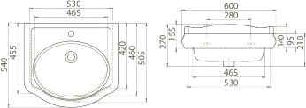 Мебельная раковина Opadiris Виктория 60 030200-u-01 - 2