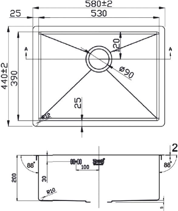 Мойка кухонная Zorg Light ZL R 580440 BRONZE - 1