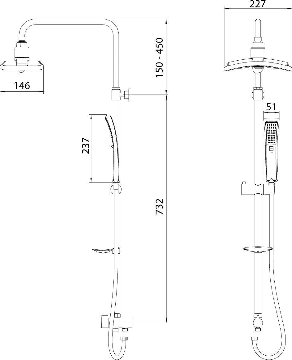 Душевая стойка Lemark LM8806C - 1