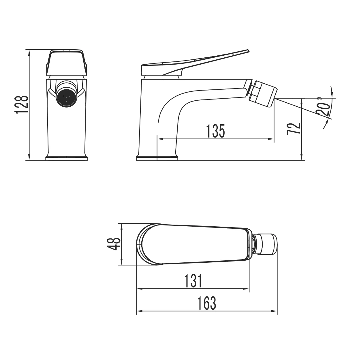 Смеситель Lemark Bronx LM3708BL для биде, черный - 1