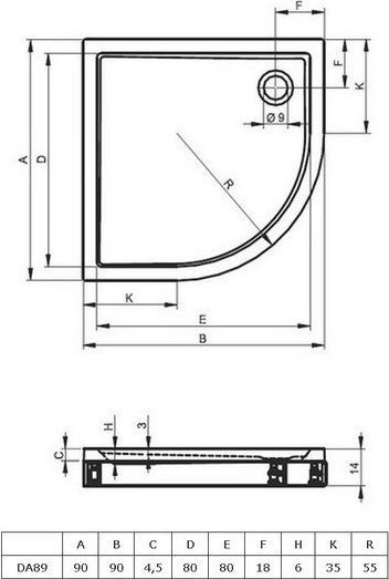 Душевой поддон Riho Davos 90x90 см (DA8900500000000) D002019005 - 1