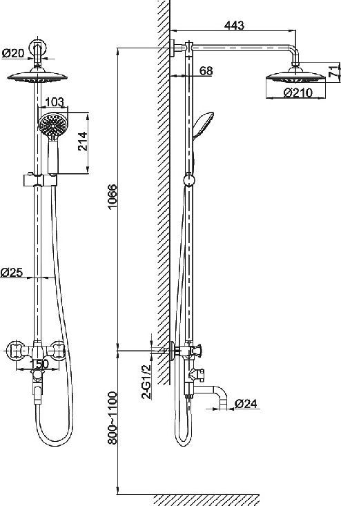 Душевая стойка D&K   DA1384701E09 - 2