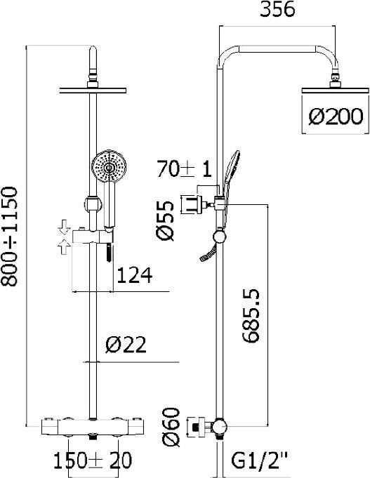 Душевая стойка Paffoni Birillo Cold ZCOL643CR - 4