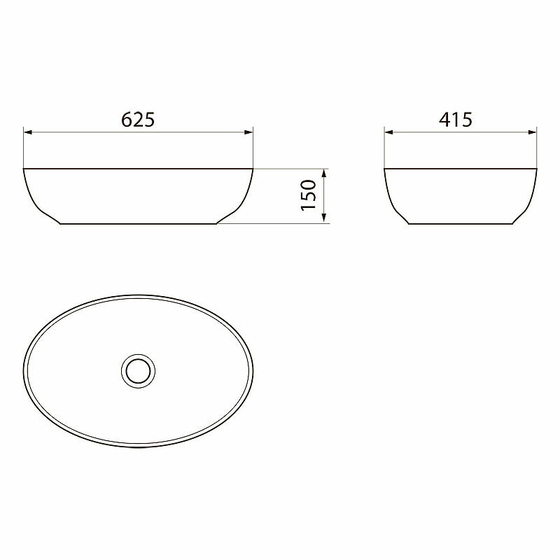 Накладная раковина Point Сатурн 63 белая PN43901 - 2