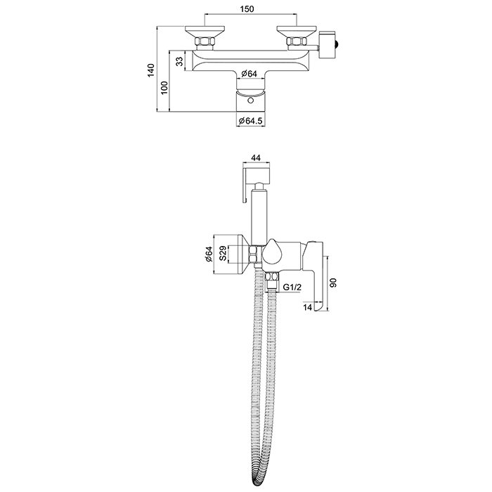 Смеситель с гигиеническим душем Gappo G03-8 G2003-8 - 1