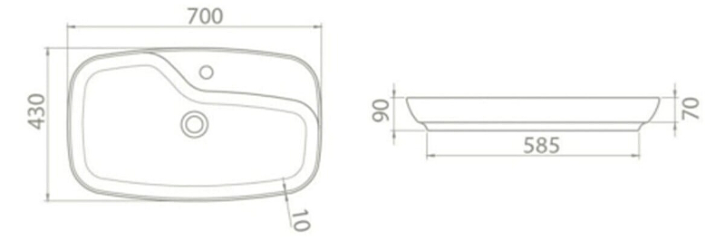 Мебельная раковина Opadiris Nova 70 белая 074400-u-01 - 1