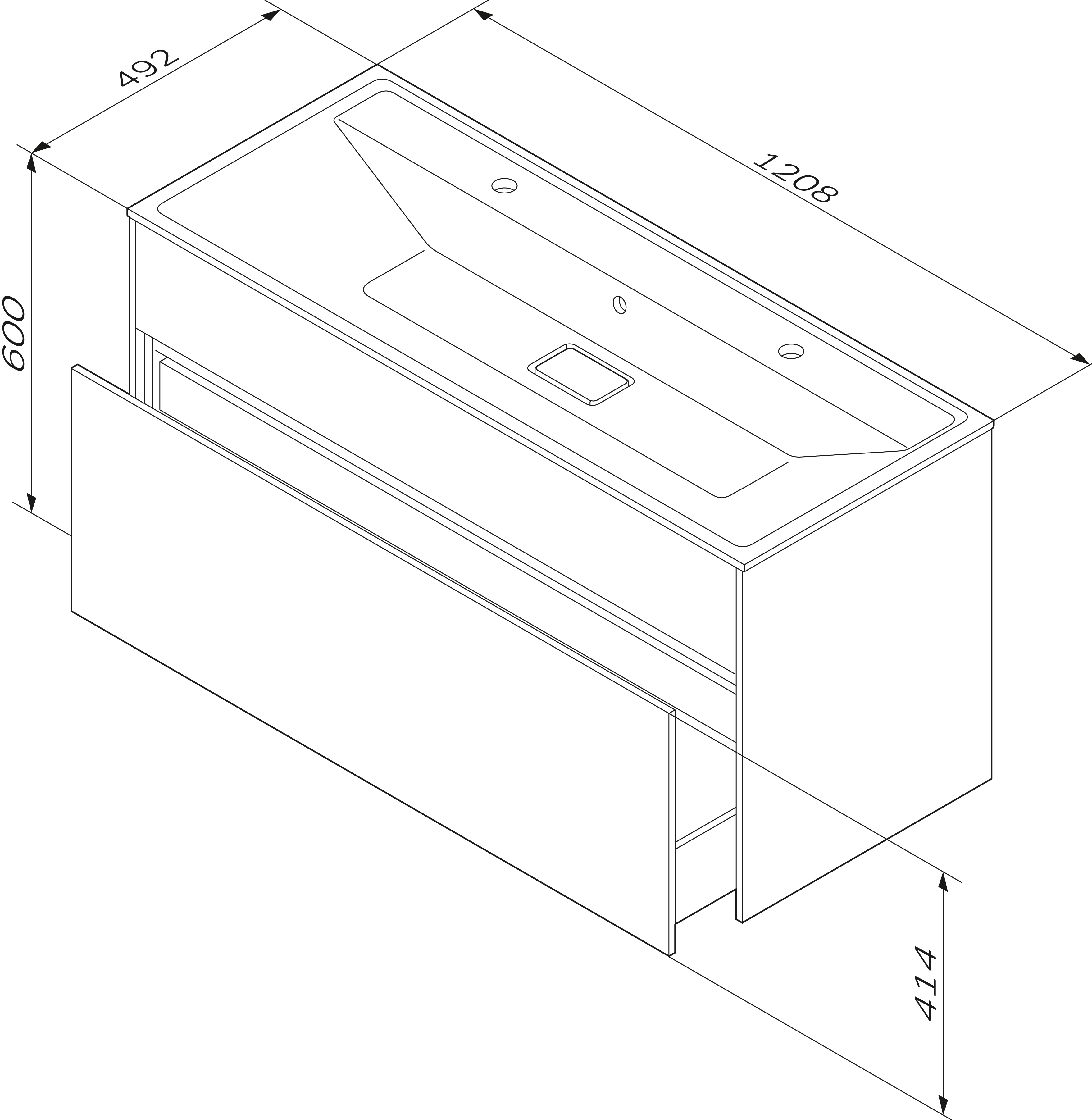 Тумба с раковиной Am.Pm Inspire V2.0 120 графит матовый - 8