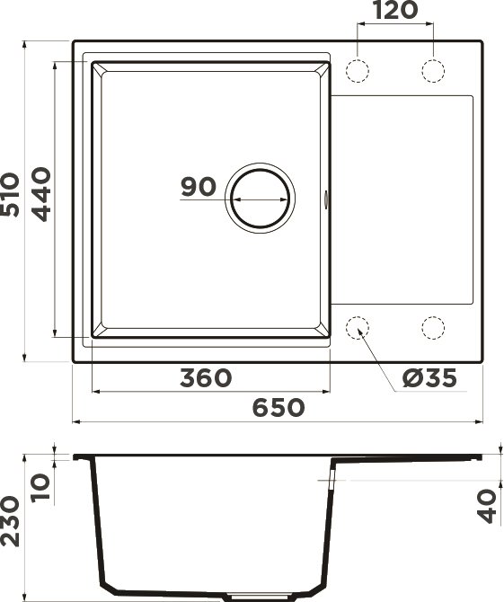 Мойка кухонная Omoikiri Daisen 65 leningrad grey 4993682 - 2