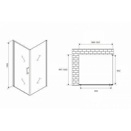 Душевой уголок Abber Sonnenstrand 100х100 хром  AG04100-S100 - 2