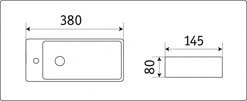 Раковина подвесная Ceramalux N 38 белый  9048FR - 1