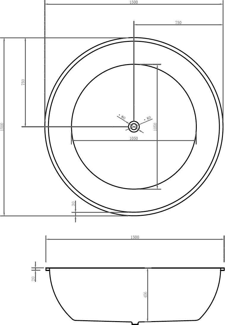 Акриловая ванна Abber AB9279MB 150x150 - 2