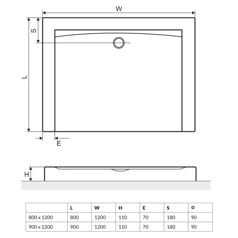 Душевой поддон Excellent Forma Compact 120х80 белый BREX.FOR128WHC - 1