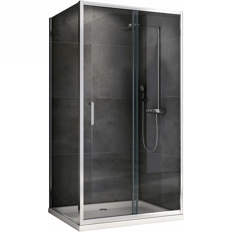Душевой уголок Abber Schwarzer Diamant 130х80 хром стекло прозрачное AG301305-S805 - 0