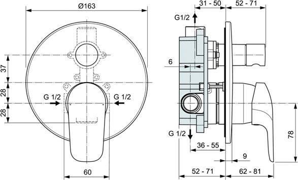 Смеситель для ванны Ideal Standard Ceraflex  A6725AA - 1