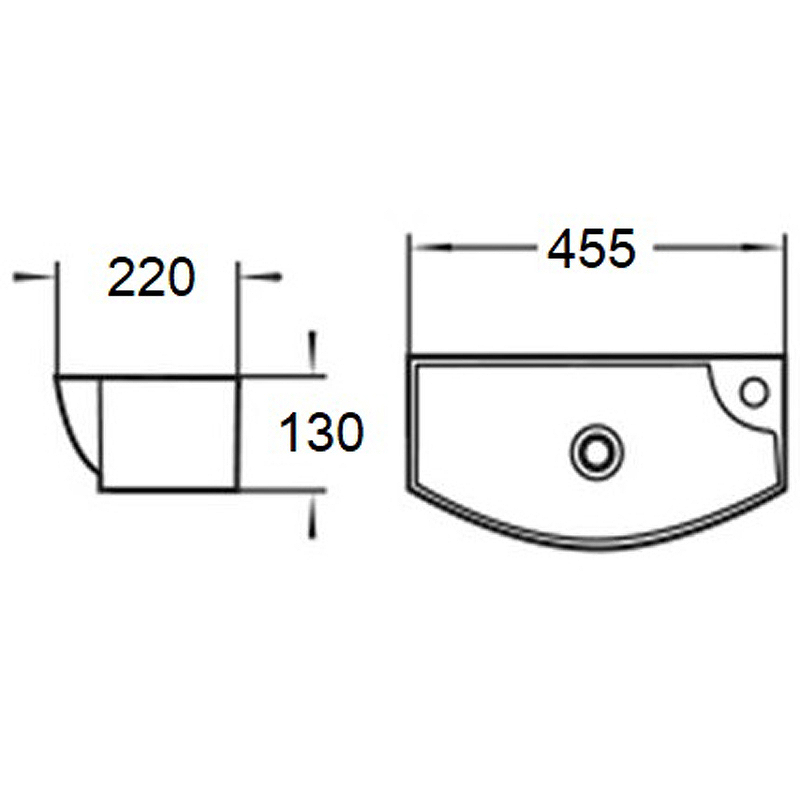 Раковина подвесная WeltWasser WW AISBACH 7946 GL-WT R 45.5 белый  10000008695 - 2