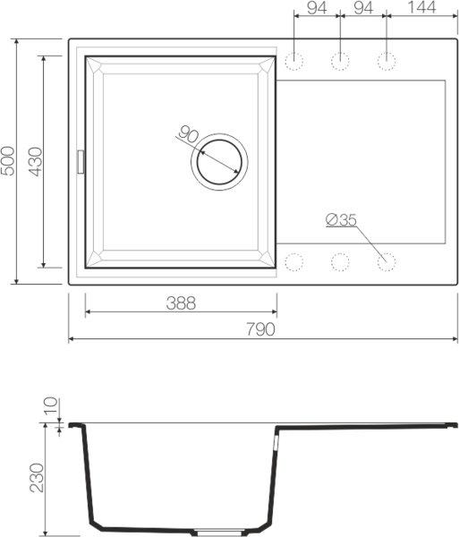 Мойка кухонная Omoikiri Sakaime 79-WH белая 4993279 - 2