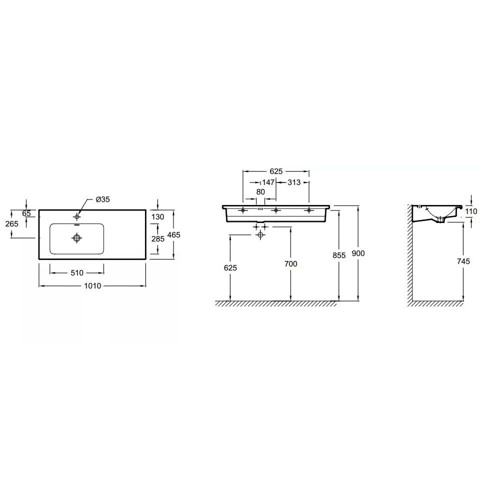 Мебельная раковина Jacob Delafon Vox EXAC112-Z R 100 EXAC112-Z-00 - 1