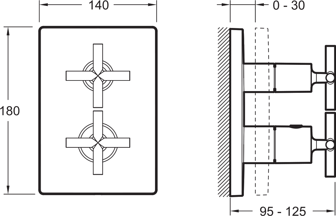 Термостат Jacob Delafon Modulo E75395-CP для ванны с душем - 2