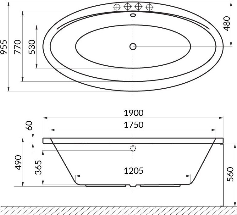 Акриловая ванна Excellent Lumina 190x95 WAEX.LUM19WH - 1