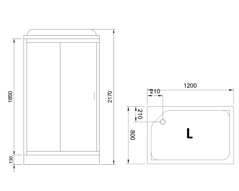 Душевая кабина Royal Bath HP 120х80 L профиль хром стекло прозрачное RB8120HP1-T-CH-L - 2