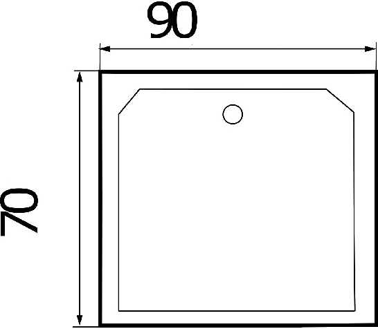 Поддон душевой прямоугольный River Wemor 90/70/24 S  10000002268 - 1