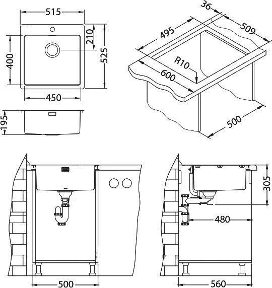 Мойка кухонная Alveus Pure Monarch 30 медь 1122708 - 2