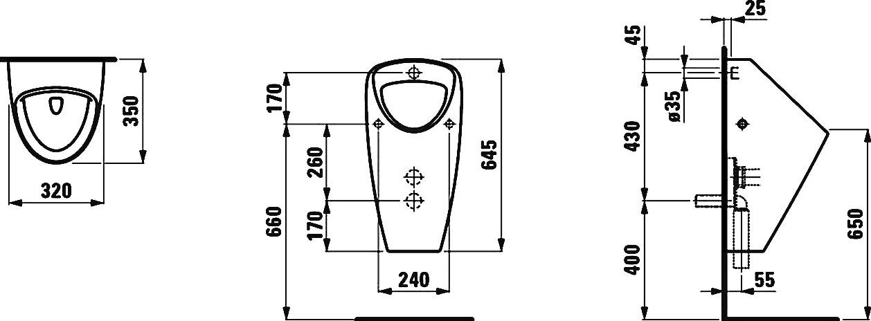 Писсуар Laufen Caprino plus  8.4206.1.000.000.1 - 4