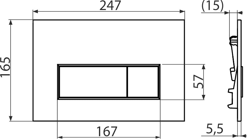 Кнопка смыва AlcaPlast THIN M572 xром матовый - 1