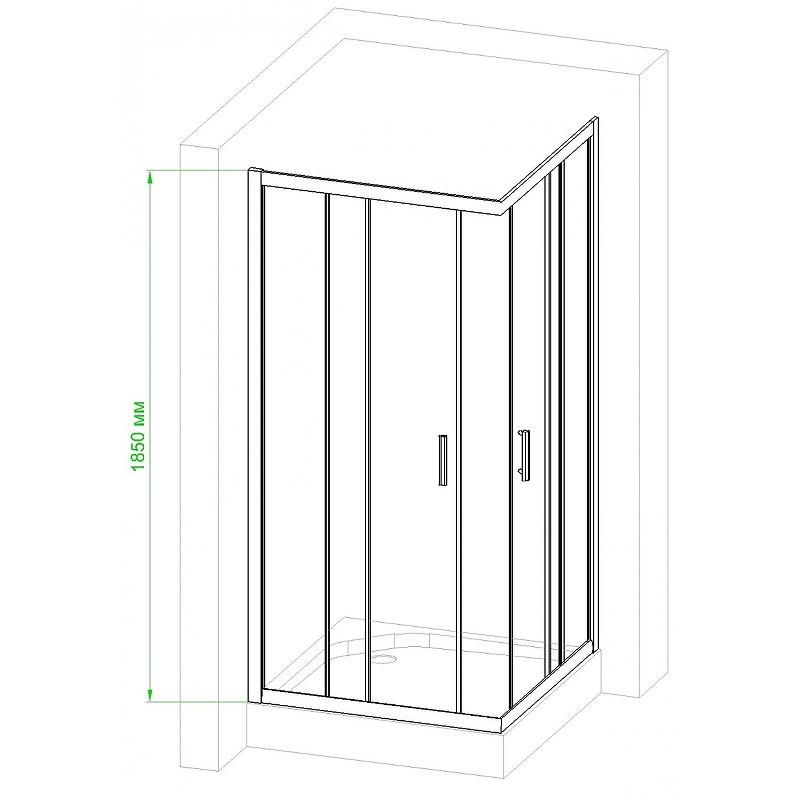 Душевой уголок Royal Bath HPD 110x100 профиль белый стекло прозрачное RB1110HPD-T - 3