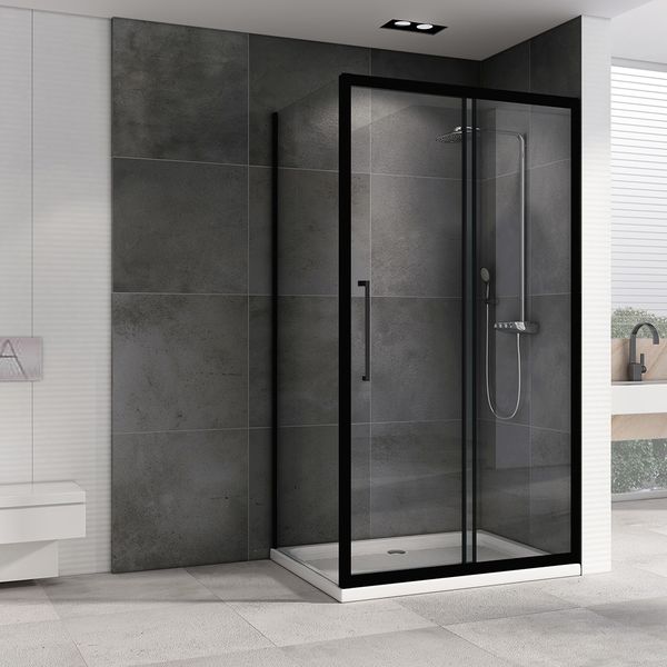 Душевой уголок ABBER Schwarzer Diamant 110х70 профиль черный  AG30110BH-S70B-S70B - 1