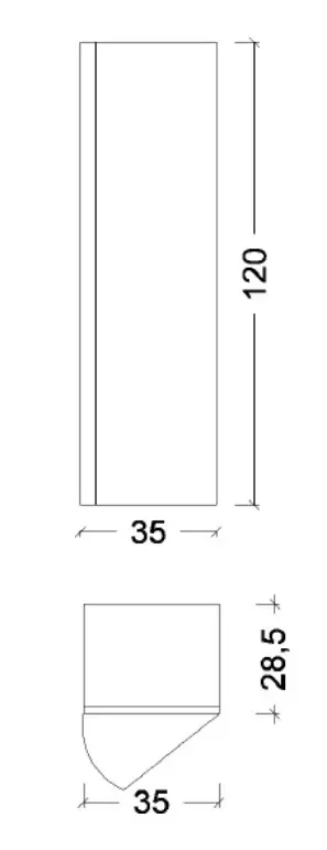 Шкаф - пенал Armadi Art Vallessi 35 подвесной бежевый глянец 836-C glossy - 3