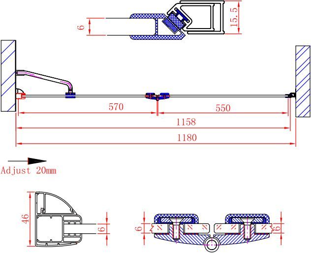 Душевая дверь Cezares Verona 120 хром стекло прозрачное VERONA-W-B-12-120-P-Cr-R - 5